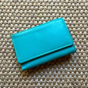 Small Tiffany blue leather wallet